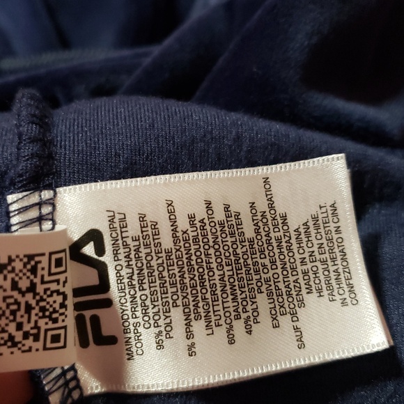 90's Style Fila Navy Blue Velour Velvet Zip-Up Hoodie Logo Down Arms Large - Picture 9 of 11